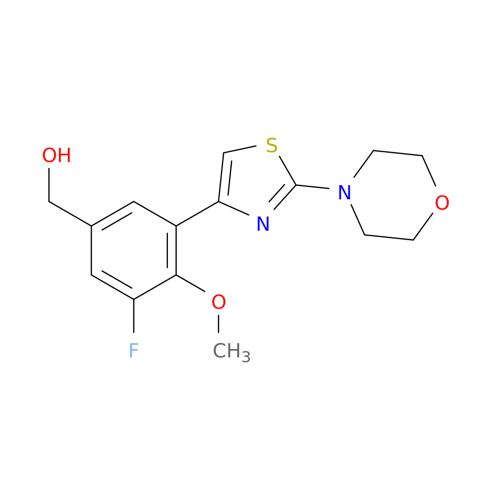 {3-fluoro-4-methoxy-5-[2-(morpholin-4-yl)-1,3-thiazol-4-yl]phenyl}methanol