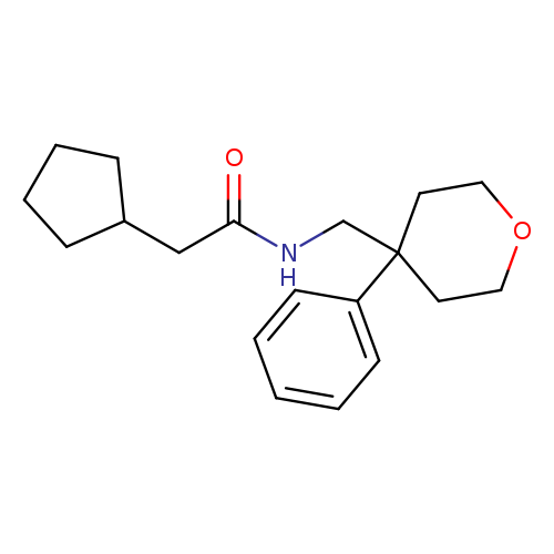 2-cyclopentyl-N-[(4-phenyloxan-4-yl)methyl]acetamide