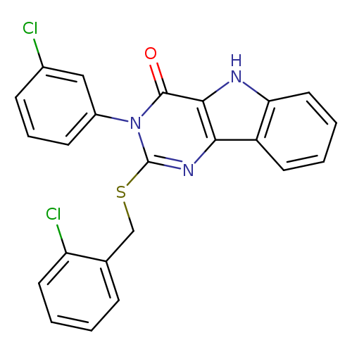 3-(3-chlorophenyl)-2-{[(2-chlorophenyl)methyl]sulfanyl}-3H,4H,5H-pyrimido[5,4-b]indol-4-one