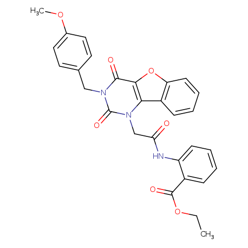 ethyl 2-(2-{5-[(4-methoxyphenyl)methyl]-4,6-dioxo-8-oxa-3,5-diazatricyclo[7.4.0.0^{2,7}]trideca-1(9),2(7),10,12-tetraen-3-yl}acetamido)benzoate