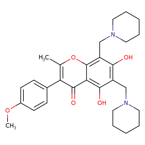 5,7-dihydroxy-3-(4-methoxyphenyl)-2-methyl-6,8-bis[(piperidin-1-yl)methyl]-4H-chromen-4-one