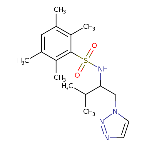 2,3,5,6-tetramethyl-N-[3-methyl-1-(1H-1,2,3-triazol-1-yl)butan-2-yl]benzene-1-sulfonamide