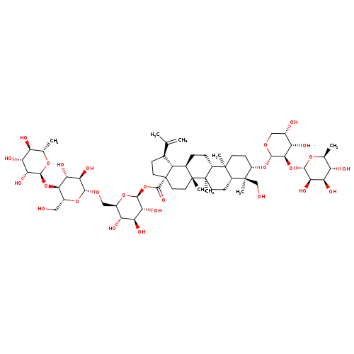 Lup-20(29)-en-28-oic acid, 3-[[2-O-(6-deoxy-α-L-mannopyranosyl)-α-L-arabinopyranosyl]oxy]-23-hydroxy-, O-6-deoxy-α-L-mannopyranosyl-(1→4)-O-β-D-glucopyranosyl-(1→6)-β-D-glucopyranosyl ester, (3β,4α)-