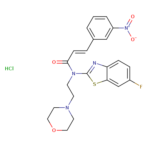 (2E)-N-(6-fluoro-1,3-benzothiazol-2-yl)-N-[2-(morpholin-4-yl)ethyl]-3-(3-nitrophenyl)prop-2-enamide hydrochloride