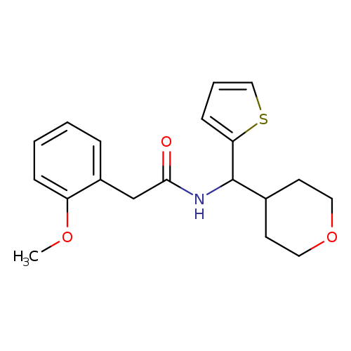 2-(2-methoxyphenyl)-N-[(oxan-4-yl)(thiophen-2-yl)methyl]acetamide