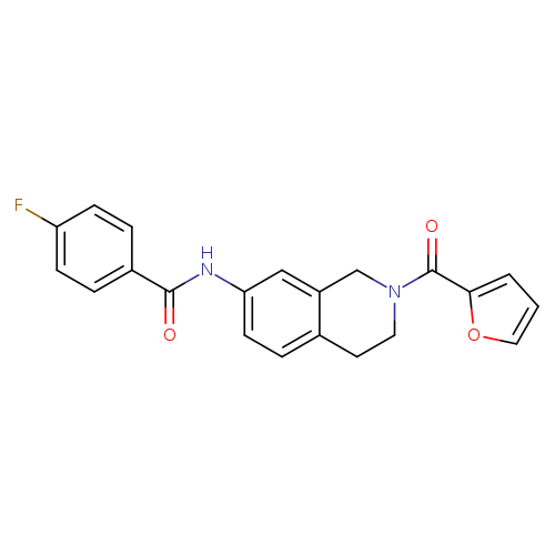 4-fluoro-N-[2-(furan-2-carbonyl)-1,2,3,4-tetrahydroisoquinolin-7-yl]benzamide