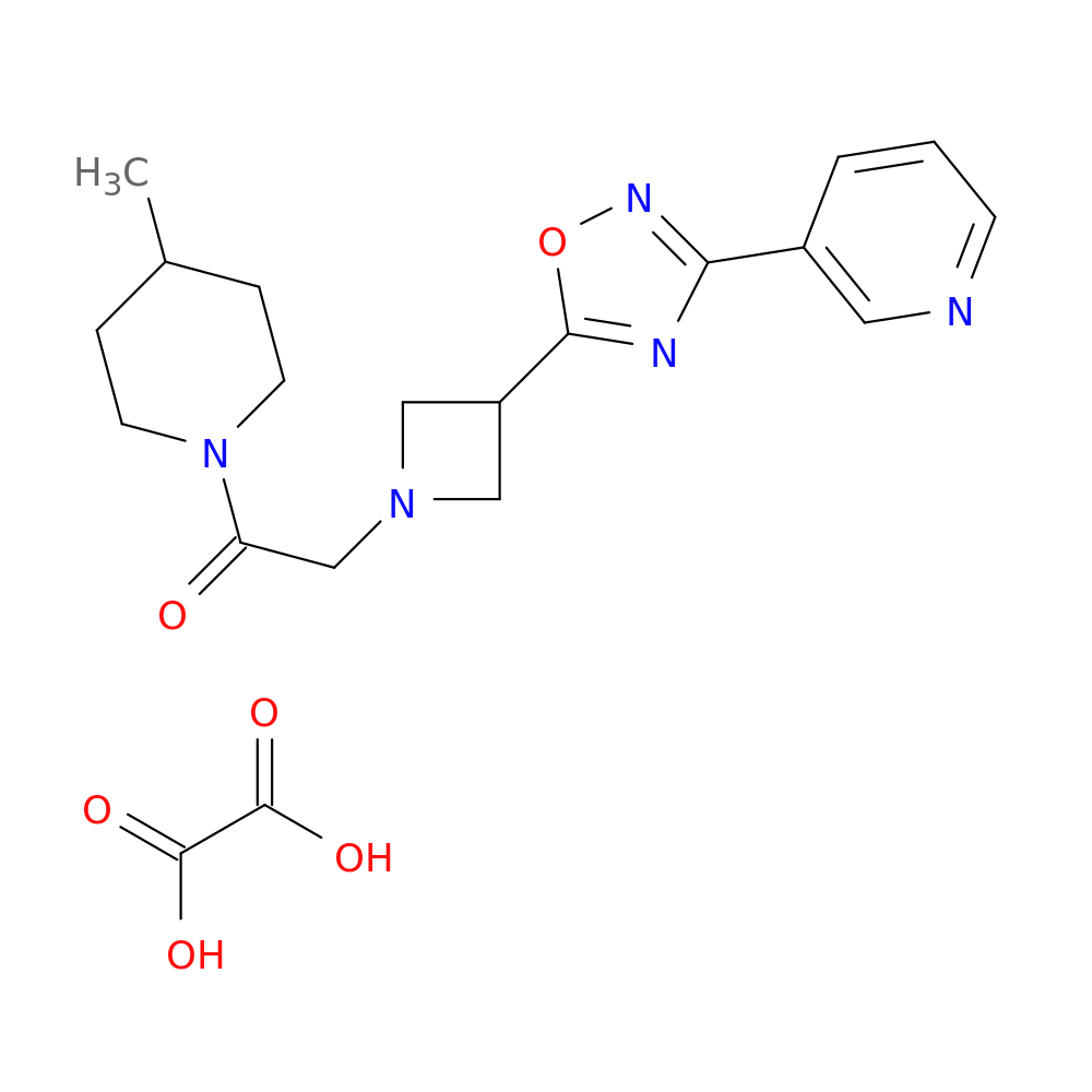 1-(4-methylpiperidin-1-yl)-2-{3-[3-(pyridin-3-yl)-1,2,4-oxadiazol-5-yl]azetidin-1-yl}ethan-1-one; oxalic acid