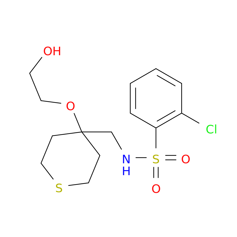 2-chloro-N-{[4-(2-hydroxyethoxy)thian-4-yl]methyl}benzene-1-sulfonamide