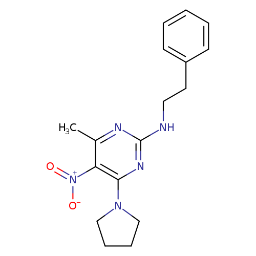 4-methyl-5-nitro-N-(2-phenylethyl)-6-(pyrrolidin-1-yl)pyrimidin-2-amine