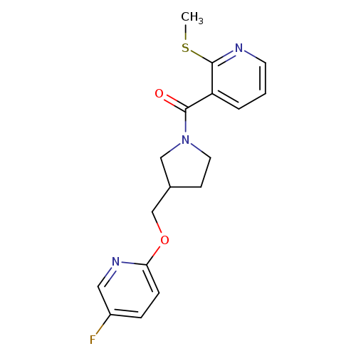 3-(3-{[(5-fluoropyridin-2-yl)oxy]methyl}pyrrolidine-1-carbonyl)-2-(methylsulfanyl)pyridine