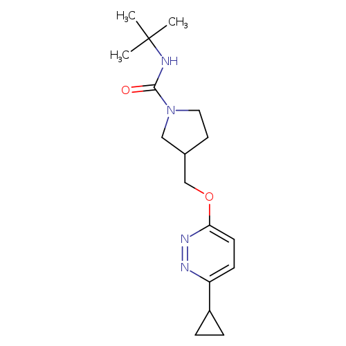 N-tert-butyl-3-{[(6-cyclopropylpyridazin-3-yl)oxy]methyl}pyrrolidine-1-carboxamide