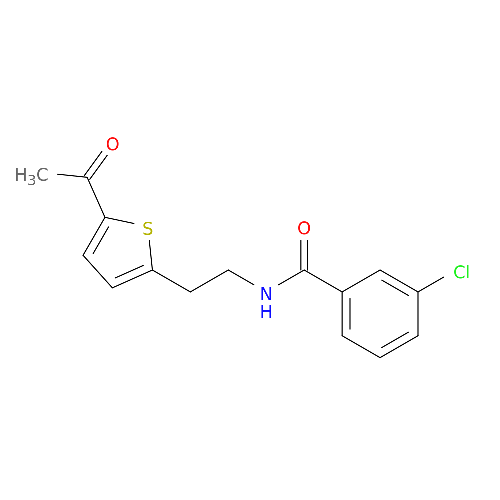 N-[2-(5-acetylthiophen-2-yl)ethyl]-3-chlorobenzamide