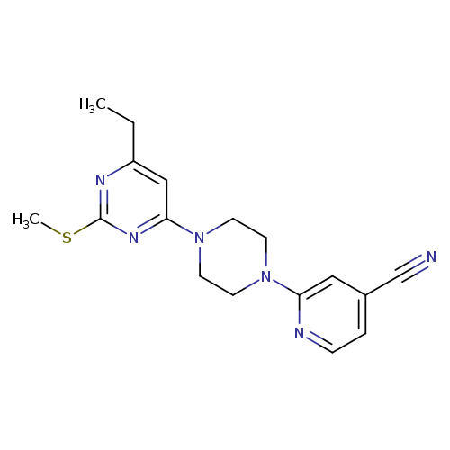 2-{4-[6-ethyl-2-(methylsulfanyl)pyrimidin-4-yl]piperazin-1-yl}pyridine-4-carbonitrile