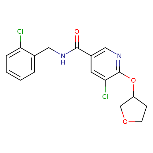 5-chloro-N-[(2-chlorophenyl)methyl]-6-(oxolan-3-yloxy)pyridine-3-carboxamide