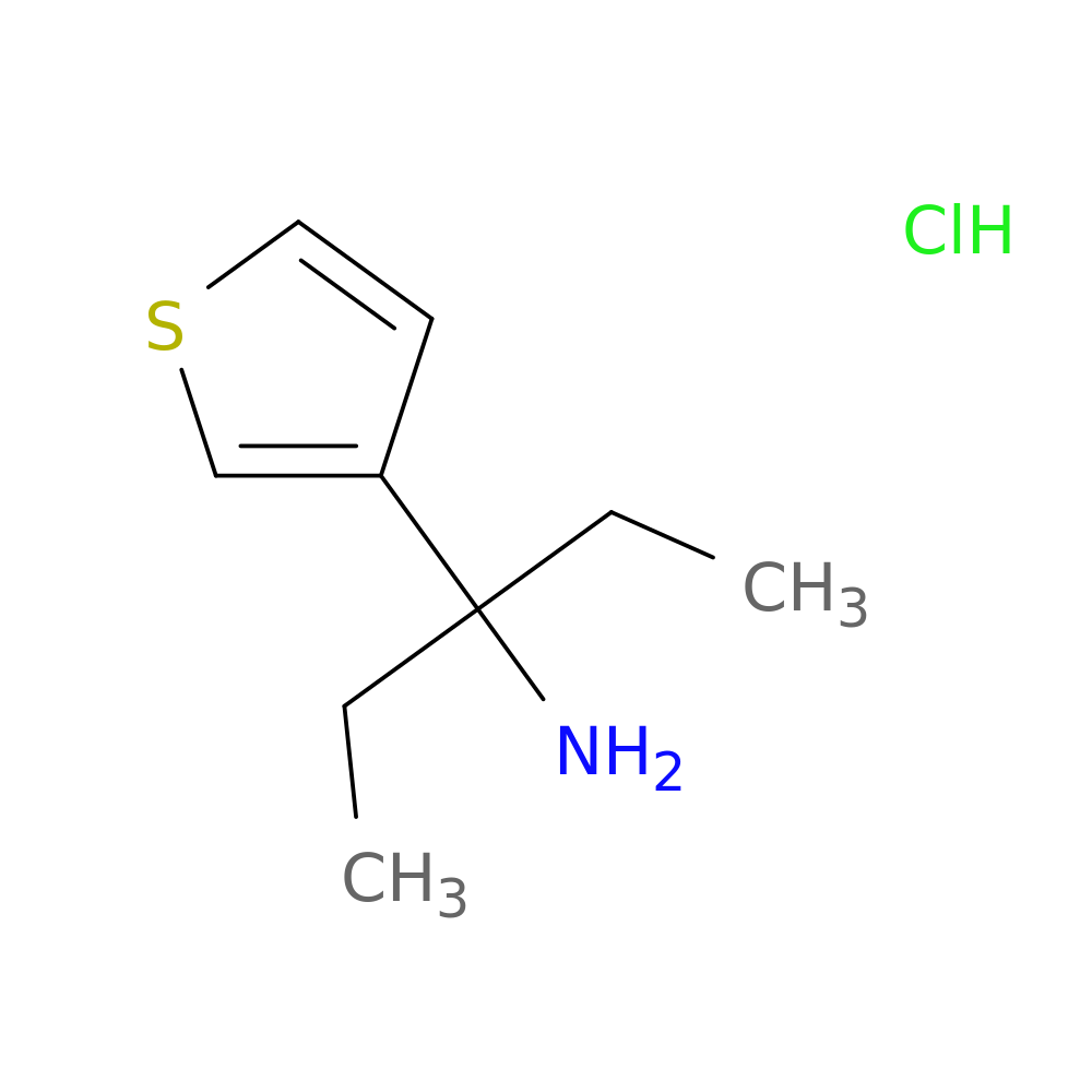 3-(thiophen-3-yl)pentan-3-amine hydrochloride