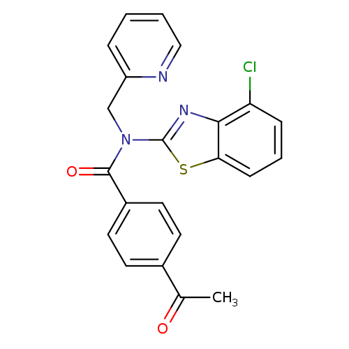 4-acetyl-N-(4-chloro-1,3-benzothiazol-2-yl)-N-[(pyridin-2-yl)methyl]benzamide