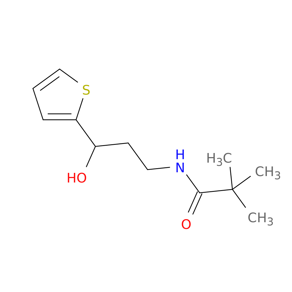 N-[3-hydroxy-3-(thiophen-2-yl)propyl]-2,2-dimethylpropanamide