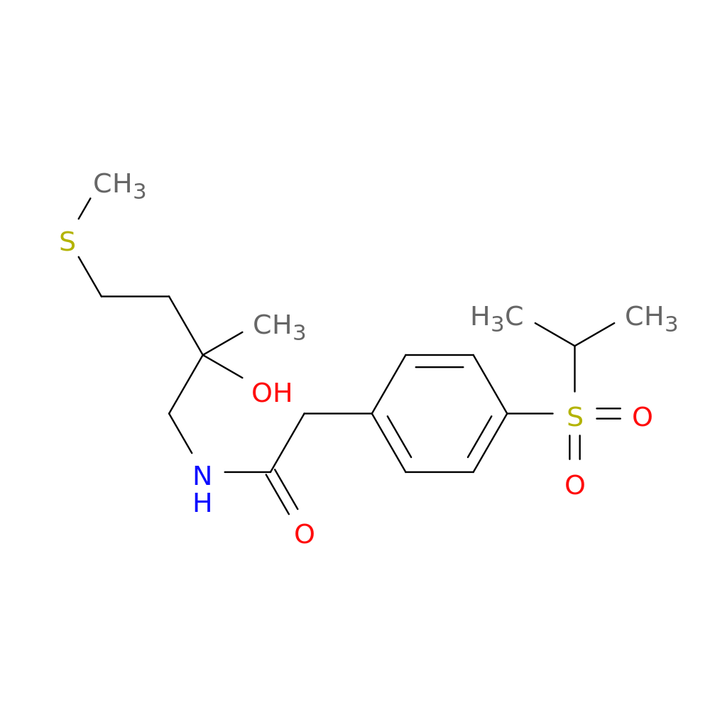 N-[2-hydroxy-2-methyl-4-(methylsulfanyl)butyl]-2-[4-(propane-2-sulfonyl)phenyl]acetamide