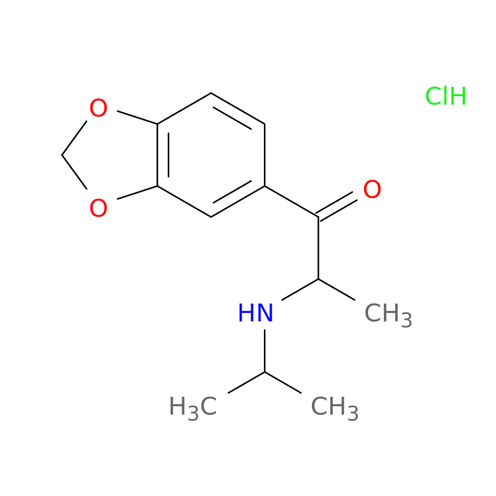 1-(1,3-benzodioxol-5-yl)-2-[(1-methylethyl)amino]-1-propanone,monohydrochloride