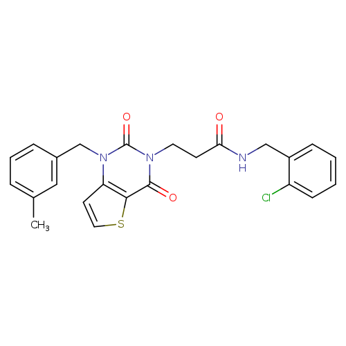 N-[(2-chlorophenyl)methyl]-3-{1-[(3-methylphenyl)methyl]-2,4-dioxo-1H,2H,3H,4H-thieno[3,2-d]pyrimidin-3-yl}propanamide