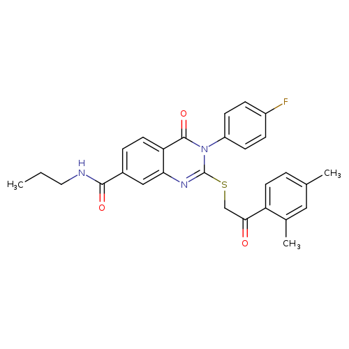 2-{[2-(2,4-dimethylphenyl)-2-oxoethyl]sulfanyl}-3-(4-fluorophenyl)-4-oxo-N-propyl-3,4-dihydroquinazoline-7-carboxamide