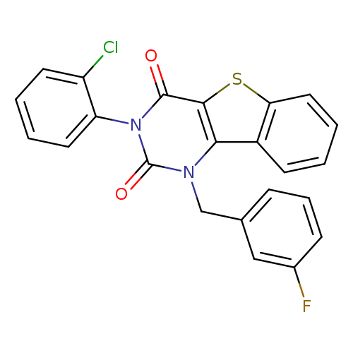 5-(2-chlorophenyl)-3-[(3-fluorophenyl)methyl]-8-thia-3,5-diazatricyclo[7.4.0.0^{2,7}]trideca-1(9),2(7),10,12-tetraene-4,6-dione