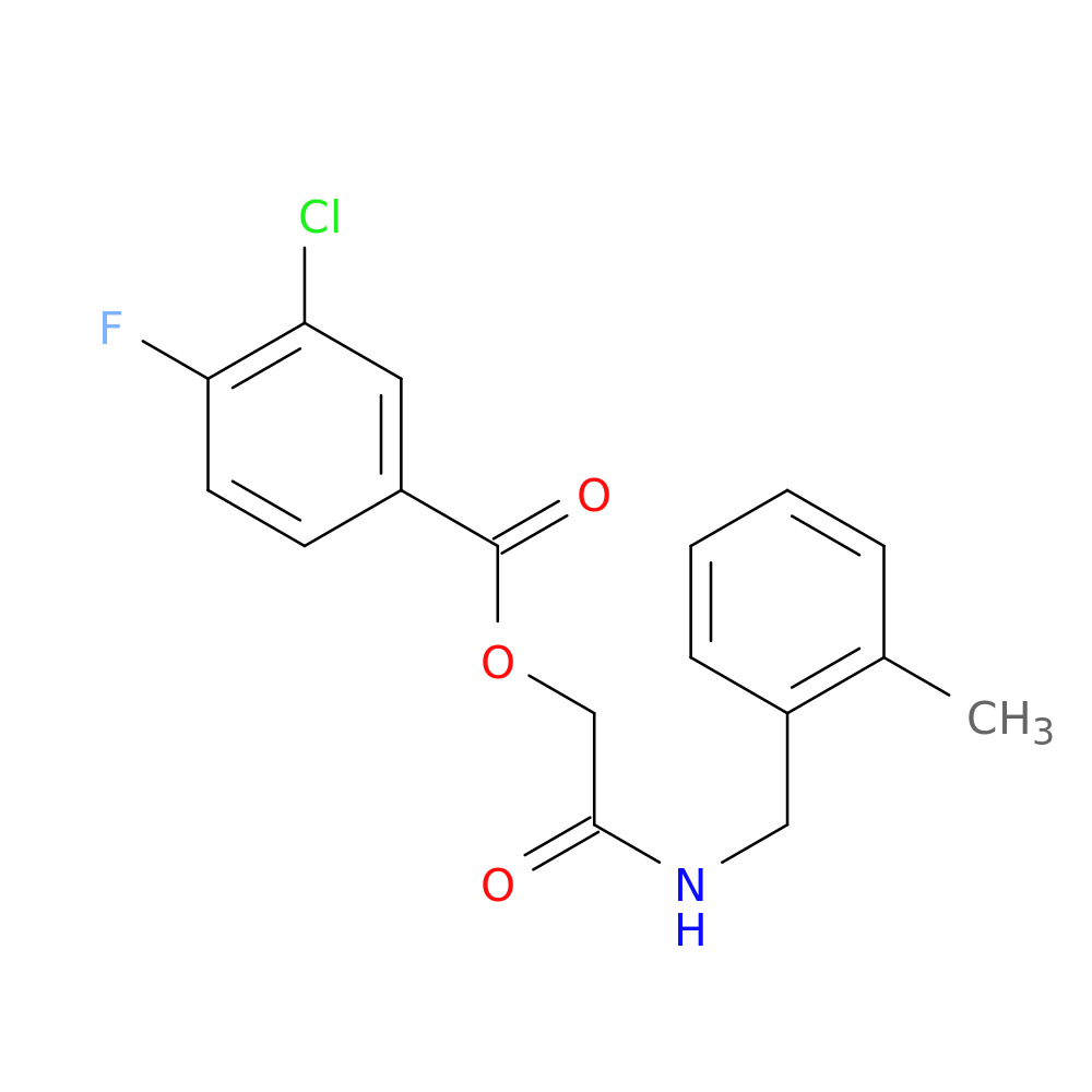 {[(2-methylphenyl)methyl]carbamoyl}methyl 3-chloro-4-fluorobenzoate