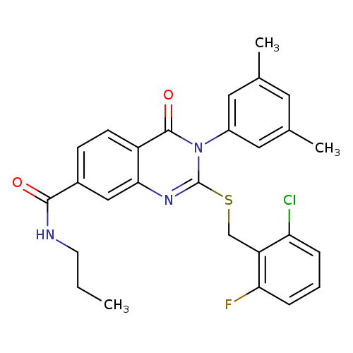 2-{[(2-chloro-6-fluorophenyl)methyl]sulfanyl}-3-(3,5-dimethylphenyl)-4-oxo-N-propyl-3,4-dihydroquinazoline-7-carboxamide