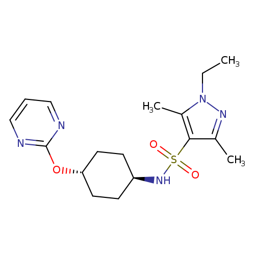 1-ethyl-3,5-dimethyl-N-[(1r,4r)-4-(pyrimidin-2-yloxy)cyclohexyl]-1H-pyrazole-4-sulfonamide