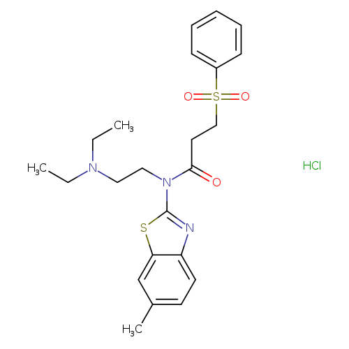 3-(benzenesulfonyl)-N-[2-(diethylamino)ethyl]-N-(6-methyl-1,3-benzothiazol-2-yl)propanamide hydrochloride