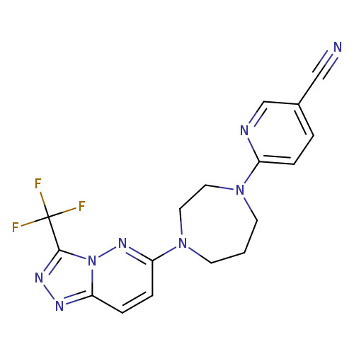 6-{4-[3-(trifluoromethyl)-[1,2,4]triazolo[4,3-b]pyridazin-6-yl]-1,4-diazepan-1-yl}pyridine-3-carbonitrile