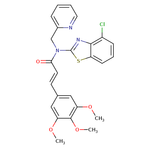 (2E)-N-(4-chloro-1,3-benzothiazol-2-yl)-N-[(pyridin-2-yl)methyl]-3-(3,4,5-trimethoxyphenyl)prop-2-enamide