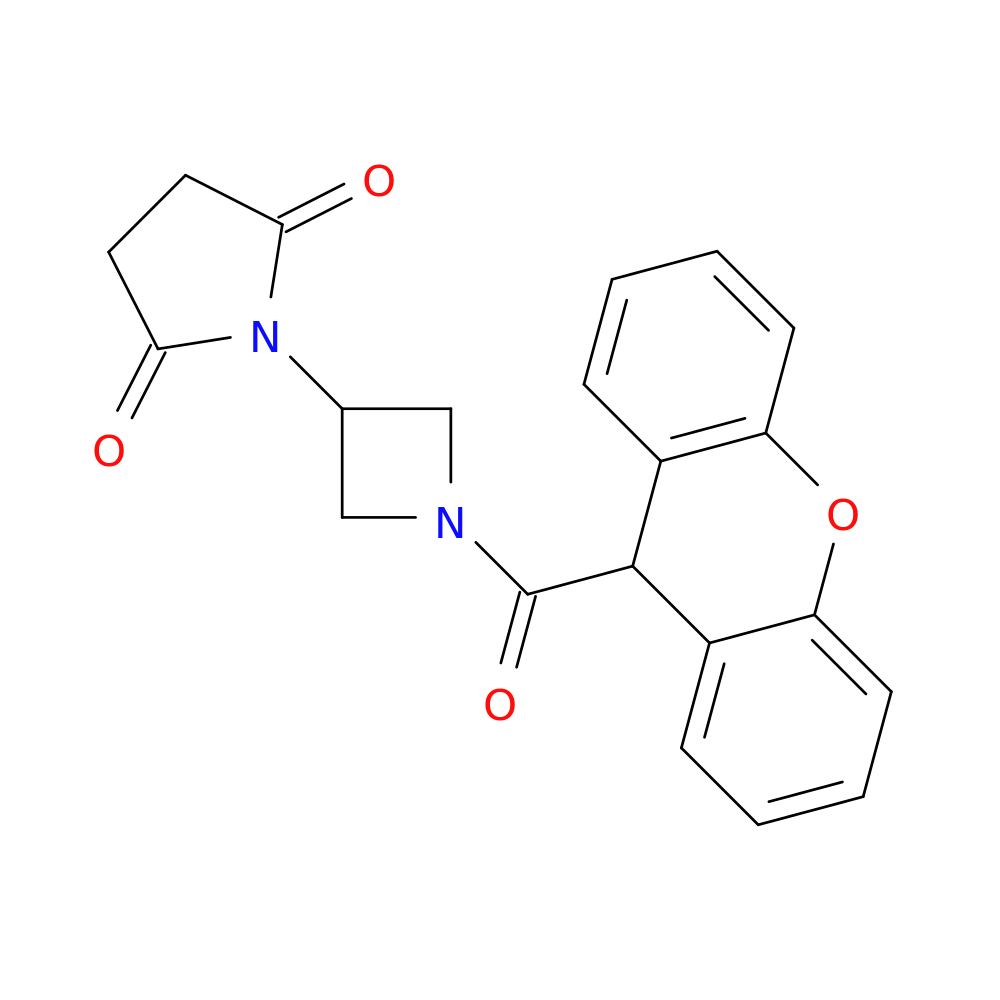 1-[1-(9H-xanthene-9-carbonyl)azetidin-3-yl]pyrrolidine-2,5-dione
