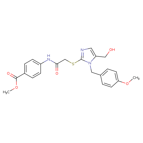 methyl 4-(2-{[5-(hydroxymethyl)-1-[(4-methoxyphenyl)methyl]-1H-imidazol-2-yl]sulfanyl}acetamido)benzoate