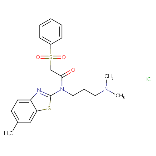 2-(benzenesulfonyl)-N-[3-(dimethylamino)propyl]-N-(6-methyl-1,3-benzothiazol-2-yl)acetamide hydrochloride