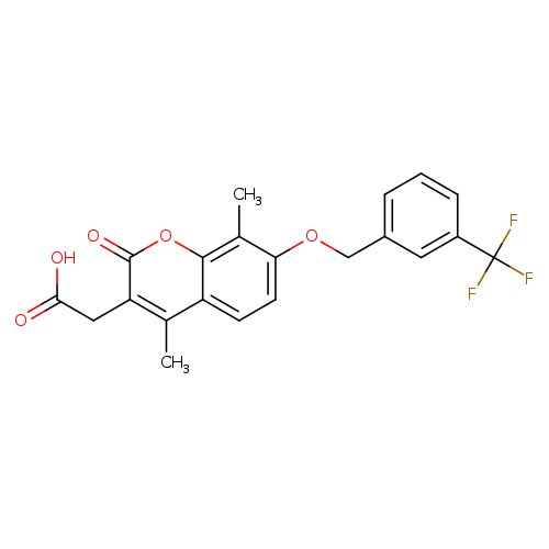 2-(4,8-dimethyl-2-oxo-7-{[3-(trifluoromethyl)phenyl]methoxy}-2H-chromen-3-yl)aceticacid