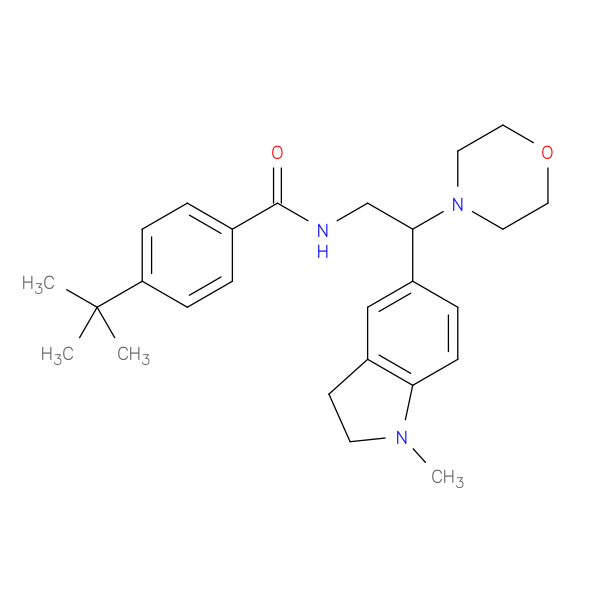 4-tert-butyl-N-[2-(1-methyl-2,3-dihydro-1H-indol-5-yl)-2-(morpholin-4-yl)ethyl]benzamide