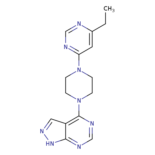 4-ethyl-6-(4-{1H-pyrazolo[3,4-d]pyrimidin-4-yl}piperazin-1-yl)pyrimidine