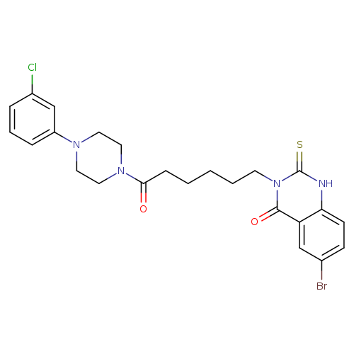 6-bromo-3-{6-[4-(3-chlorophenyl)piperazin-1-yl]-6-oxohexyl}-2-sulfanylidene-1,2,3,4-tetrahydroquinazolin-4-one