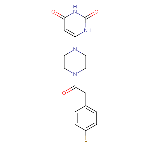 6-{4-[2-(4-fluorophenyl)acetyl]piperazin-1-yl}-1,2,3,4-tetrahydropyrimidine-2,4-dione
