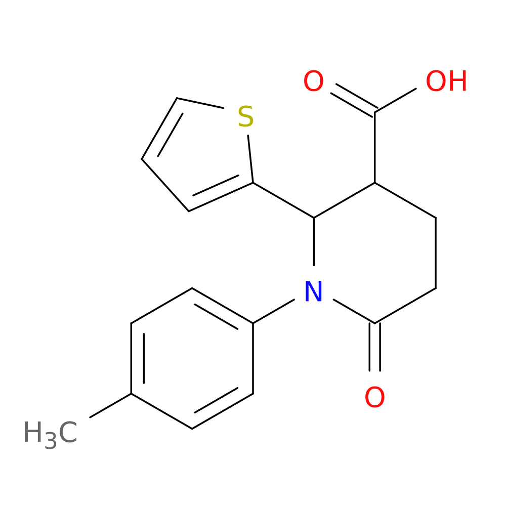 6-Oxo-2-(thiophen-2-yl)-1-(p-tolyl)piperidine-3-carboxylic acid
