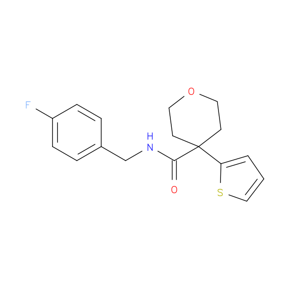 N-[(4-fluorophenyl)methyl]-4-(thiophen-2-yl)oxane-4-carboxamide