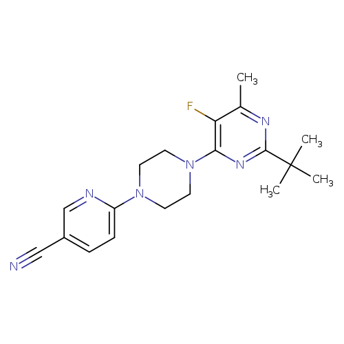 6-[4-(2-tert-butyl-5-fluoro-6-methylpyrimidin-4-yl)piperazin-1-yl]pyridine-3-carbonitrile