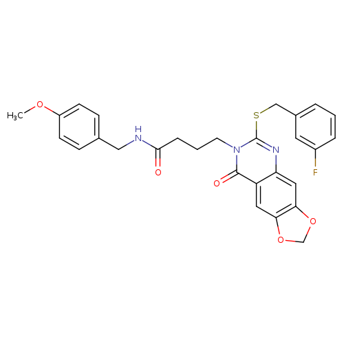 4-(6-{[(3-fluorophenyl)methyl]sulfanyl}-8-oxo-2H,7H,8H-[1,3]dioxolo[4,5-g]quinazolin-7-yl)-N-[(4-methoxyphenyl)methyl]butanamide