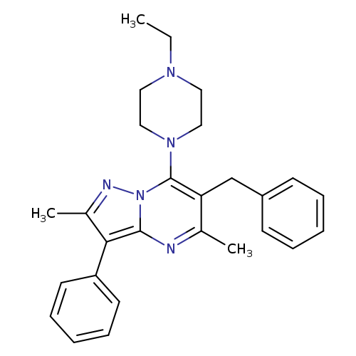 1-{6-benzyl-2,5-dimethyl-3-phenylpyrazolo[1,5-a]pyrimidin-7-yl}-4-ethylpiperazine