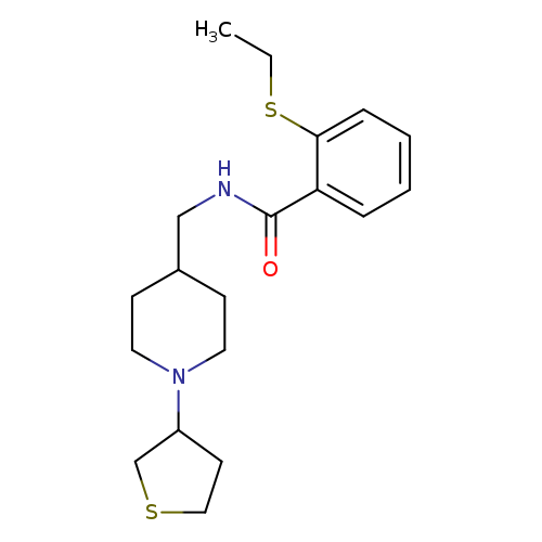 2-(ethylsulfanyl)-N-{[1-(thiolan-3-yl)piperidin-4-yl]methyl}benzamide
