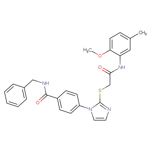 N-benzyl-4-[2-({[(2-methoxy-5-methylphenyl)carbamoyl]methyl}sulfanyl)-1H-imidazol-1-yl]benzamide