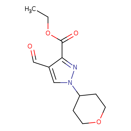 ethyl 4-formyl-1-(oxan-4-yl)-1H-pyrazole-3-carboxylate