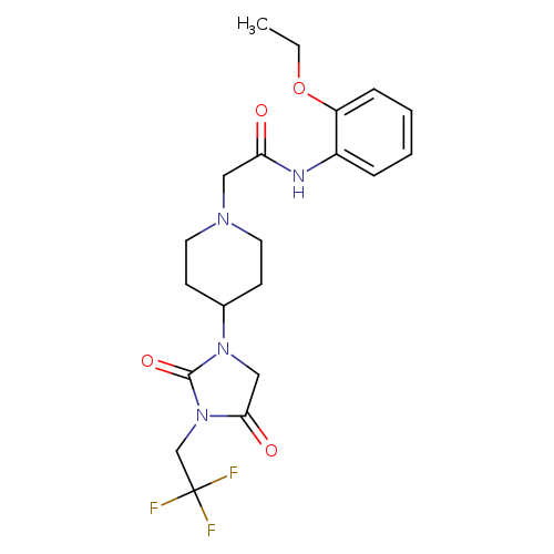 2-{4-[2,4-dioxo-3-(2,2,2-trifluoroethyl)imidazolidin-1-yl]piperidin-1-yl}-N-(2-ethoxyphenyl)acetamide