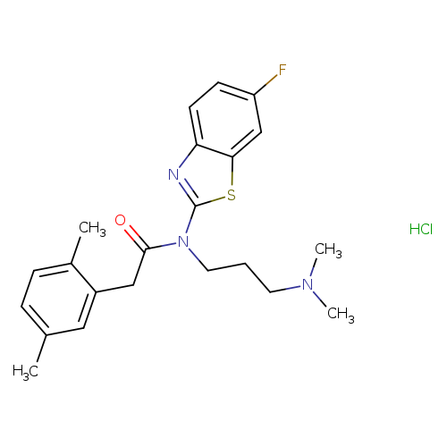 N-[3-(dimethylamino)propyl]-2-(2,5-dimethylphenyl)-N-(6-fluoro-1,3-benzothiazol-2-yl)acetamide hydrochloride